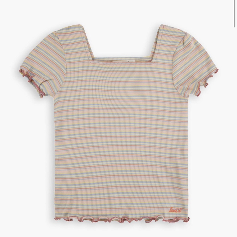 Levi's Ribbed Baby T-Shirt Big Girls Multicolor Striped Top